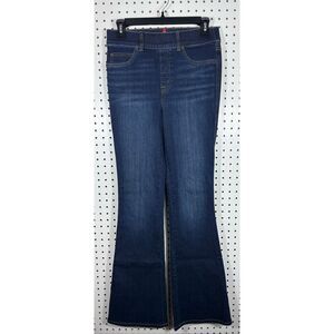 Spanx EveryWear Flare Jeans Dark Wash High Rise Long Blue Midnight Shade size S